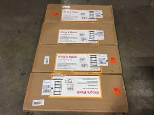 lot 16 image: Black 5-Tier Boltless Tier Height Adjustable Steel Garage Storage Rack Shelving Units (34 in W x 14 in D x 72 in H), Lot of 4, review all pictures