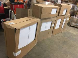 lot 18 image: Mix Pallet of White Storage Cabinets, Various Sizes, Customer returns, Review all pictures