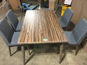 lot 31 image: Furniture of America Nerlim 5-Piece Natural Tone Dining Set,Costumer Rerturns Review all pictures