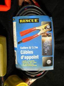 lot 106 image: Miscellaneous Lot of Lufkin Rule Tape (200 Feet) Jumper Cables Caution Tape and More