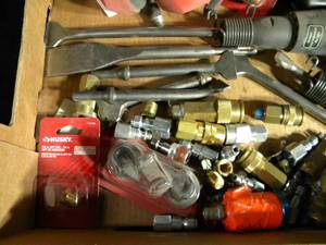 lot 108 image: Husky Pneumatic Concrete Breaker Demolition Hammer Coupler Set and More