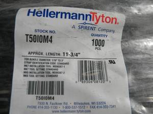 lot 138 image: Hellermann Tyton Zip Ties Black 1,000 Pieces