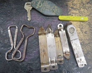 lot 73 image: VINTAGE BOTTLE OPENERS, KEY, LEAD