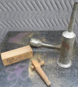 lot 106 image: VINTAGE WOODEN BEER TAP, AND SMOKER