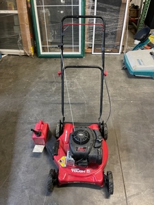 lot 25 image: Hyper Tough Lawn Mower with Gas Can