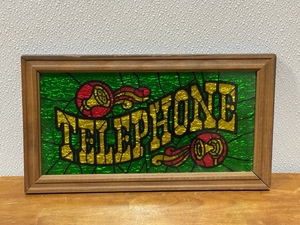Vintage Foil Art Telephone Sign