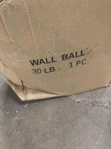 lot 12 image: 30lb Wall Ball  (New in Box)