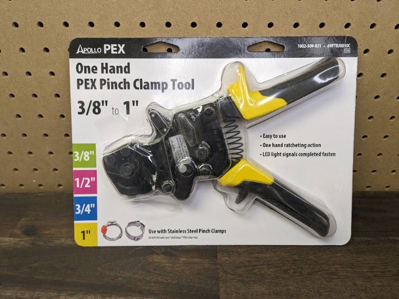 lot 154 image: Apollo 38 in. to 1 in. 1-Hand PEX-B Pinch Clamp Tool