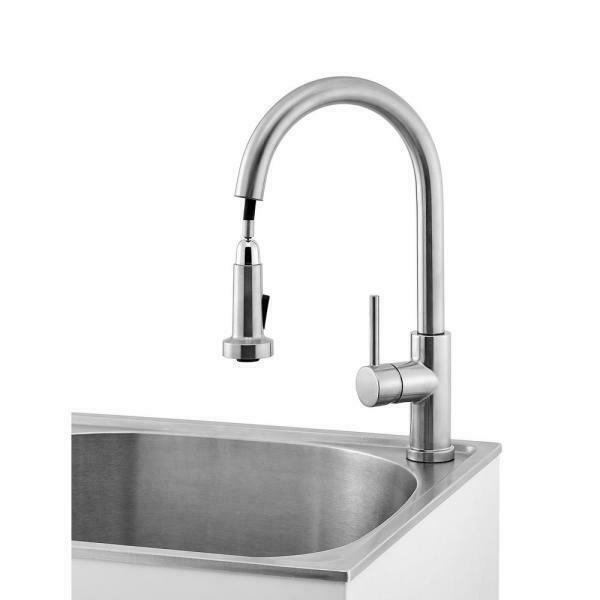 lot 130 image: New Glacier Bay Single-Handle Pull-Down Sprayer Utility Faucet