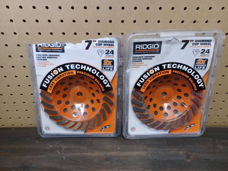 lot 138 image: (2) RIDGID 7 in. 24-Segment Turbo Cup Grinding Wheels