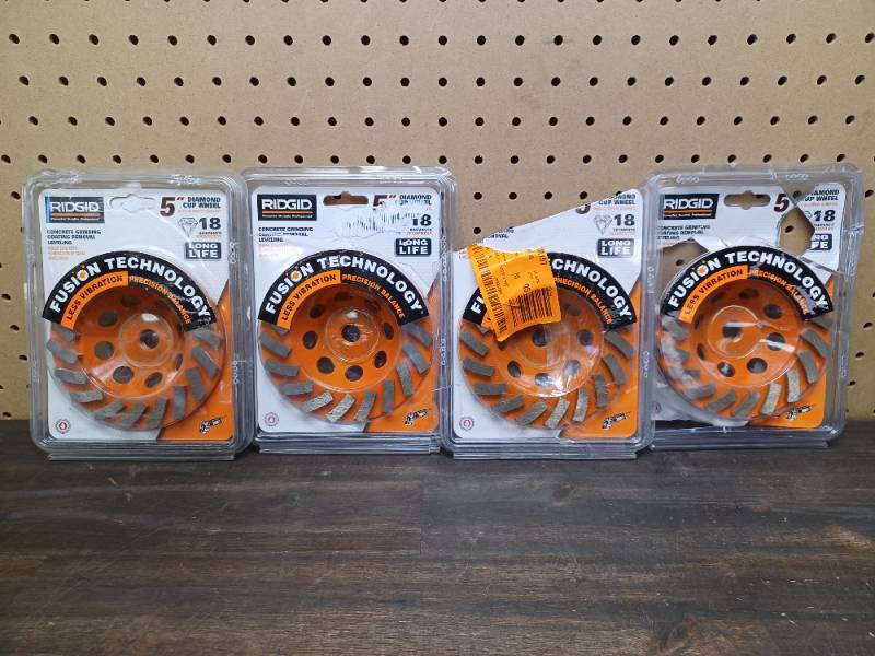 lot 136 image: (4) RIDGID 5 in. 18-Segment Turbo Cup Grinding Wheels