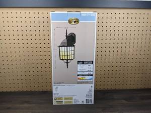lot 124 image: New Hampton Bay Black Outdoor LED Wall Lantern Sconce