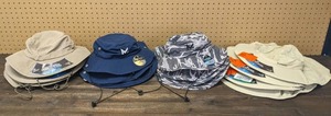 lot 112 image: 19 Brand New Hydro Active One Size Unisex Polyester Cooling Bucket Hats, Cooling UPF 50 Bucket Hat, and Sun Defending Cooling Hats in Various Colors
