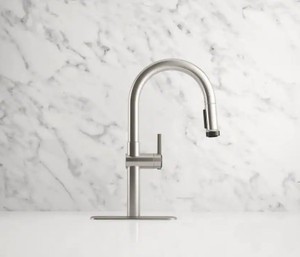 lot 59 image: Kohler Rune Single-Handle Pull-Down Sprayer Kitchen Faucet in Vibrant Stainless