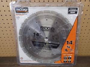 lot 33 image: RIDGID 14 in. Segmented High-Rim Diamond Blade