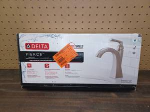 lot 19 image: Delta Pierce Single Hole Single-Handle Bathroom Faucet in SpotShield Brushed Nickel