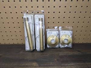 lot 119 image: (2) Jaclo 801-12.6-SB 12 IPS x 6 Brass Vertical Drop Ceiling Nipples and (2) Jaclo 741-SB 12 IPS x 2 14 OD Low Pattern Escutcheon Plates in Satin Brass