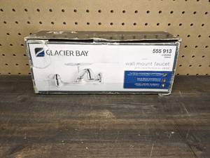 lot 139 image: Glacier Bay 2-Handle Wall-Mount Kitchen Faucet with Soap Dish in Chrome