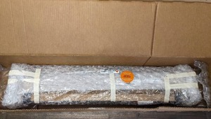 lot 87 image: Set of 2 Light-Medium Brown 2 in Faux Wood Blinds 34 in. W x 76 in. H by MyBlinds
