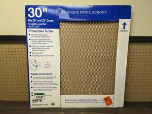 lot 89 image: White Pet Grille 30 in. x 30 in. by Unique Home Designs