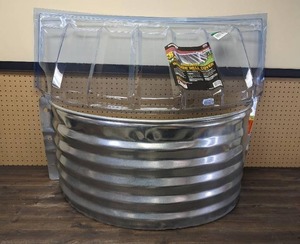 lot 97 image: New Galvanized Steel Window Well 37 in. x 18 in. and a Polyethylene Reversible Heavy-Duty Window Well Cover 44 in. x 19 in. x 15 in.