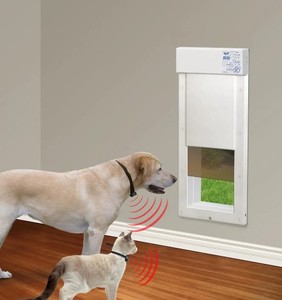 lot 103 image: High Tech Pet12 in. x 16 in. Power Pet Large Electronic Fully Automatic Dog and Cat Electric Pet Door for Pets Up to 100 lb.