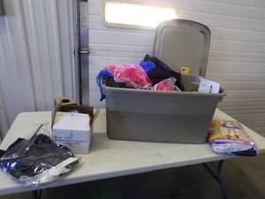 lot 92 image: Large Tote with Halloween Costumes and Dcor