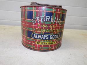 lot 23 image: Vintage Large Sterling Tobacco Tin Display