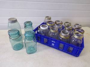 lot 29 image: Large Assorted Lot of Vintage Jars and Canning Jars