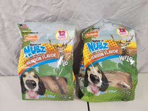 lot 27 image: 2 New 1 lb Bags of Nubz Nylabone Medium Dog Chews  Bones