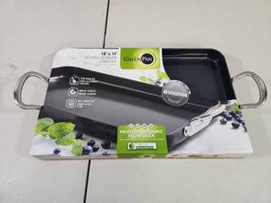 lot 50 image: New Green Pan Double Burner Griddle