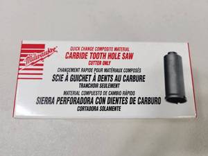lot 94 image: New Milwaukee Carbide Tooth Hole Saw 1 14 inch