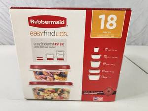 lot 135 image: New Rubbermaid 18 Piece Food Storage Set