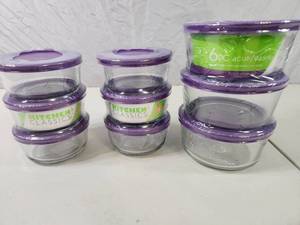 lot 174 image: New Kitchen Classics Glass Food Storage Items