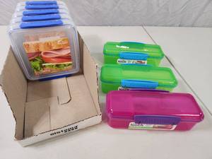 lot 190 image: 8 New Assorted Sistema Containers with Locking Lids