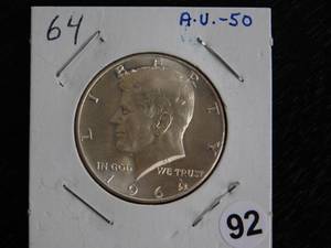 1964 90% Silver Kennedy Half Dollar