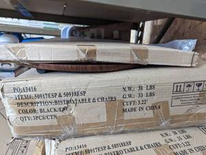 lot 62 image: New in box bistro table and chairs ...
