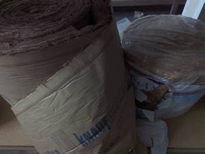 lot 71 image: Insulation and plastic sheeting...