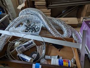 lot 96 image: Tape, hardware, dryer vent Square t...