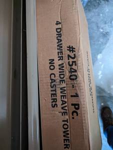 lot 110 image: 2 Sterilite 4 drawer wide weave tow...