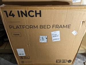 lot 126 image: New 14 Platform bed frame, twin...
