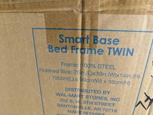 lot 143 image: Smart frame base bed frame, black...