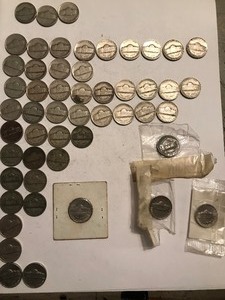 lot 44 image: 52 - Jefferson Nickels ranging from 1939 - 1999