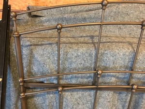 lot 68 image: Metal bed frame with head board and foot board