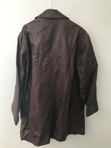 lot 71 image: Brown Leather Trench Coat