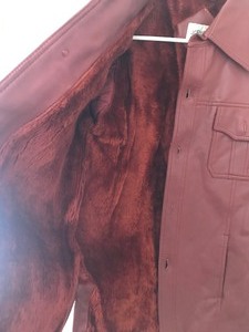 lot 75 image: Redfish Brown Polyester Leather Jacket