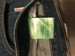 lot 100 image: 2 pair of new Carhartt Jeans size 34 X 34 Relaxed fit