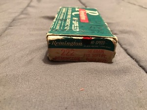 lot 2 image: Full box of vintage Remington 222  50 grain PTD soft point bullets