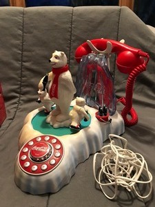 lot 157 image: Coca-Cola Animated Polar Bear Phone  -  In Box