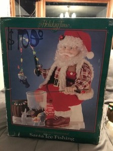 lot 158 image: Holiday Time Santa Ice fishing figurine  motion animated & illuminated